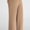 CBP# Women's Wide Leg Casual Pants, High Waist Cotton Blend, Drawstring, Light Color, Relaxed Fit