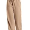 CBP! Women's Wide Leg Casual Pants, High Waist Cotton Blend, Drawstring, Light Color, Relaxed Fit