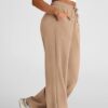 CBP@ Women's Wide Leg Casual Pants, High Waist Cotton Blend, Drawstring, Light Color, Relaxed Fit