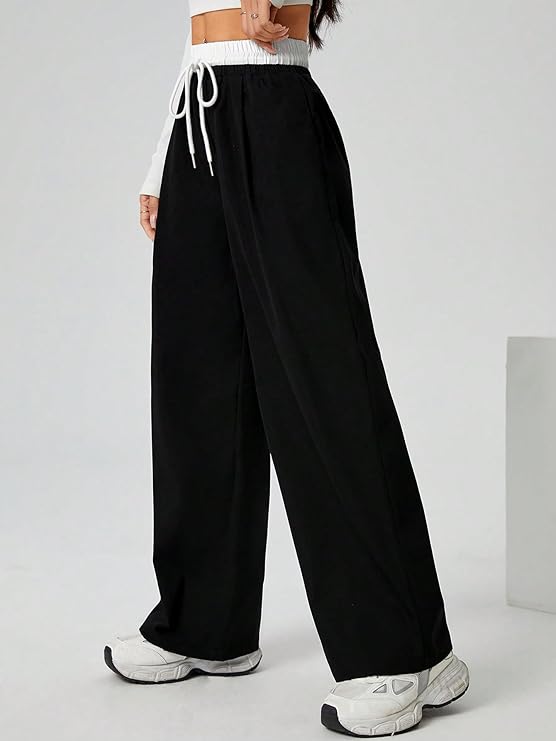 blackWh4.jpg White and Black Combination Trouser, Track Pants for women's and girls (250GSM)