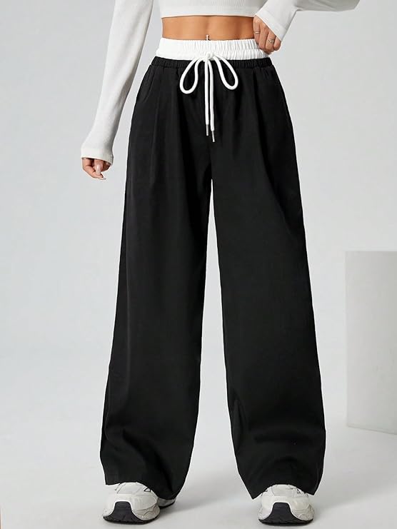 blackWh5.jpg White and Black Combination Trouser, Track Pants for women's and girls (250GSM)