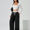blackWh6.jpg White and Black Combination Trouser, Track Pants for women's and girls (250GSM)