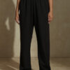 blk1.jpg Women's Relaxed Fit Track Straight Fits Pants High Waist Pants with Pockets for Sporty & Casual Look