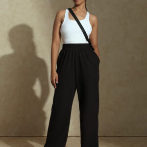 blk2.jpg Women's Relaxed Fit Track Straight Fits Pants High Waist Pants with Pockets for Sporty & Casual Look